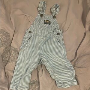 OshKosh B'gosh Blue Striped Kids Overalls 12 mos